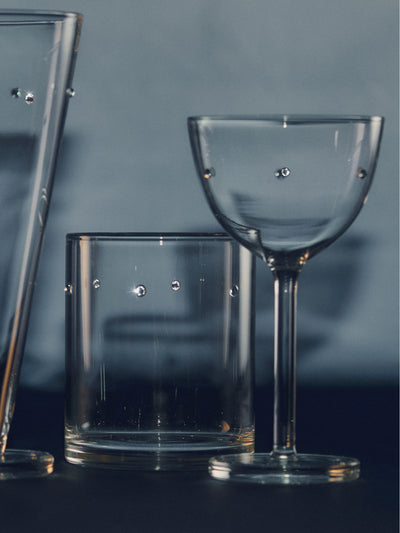 Firenze Nick & Nora Glass Set - Clear w/ Swarovski Crystal - Editorial One