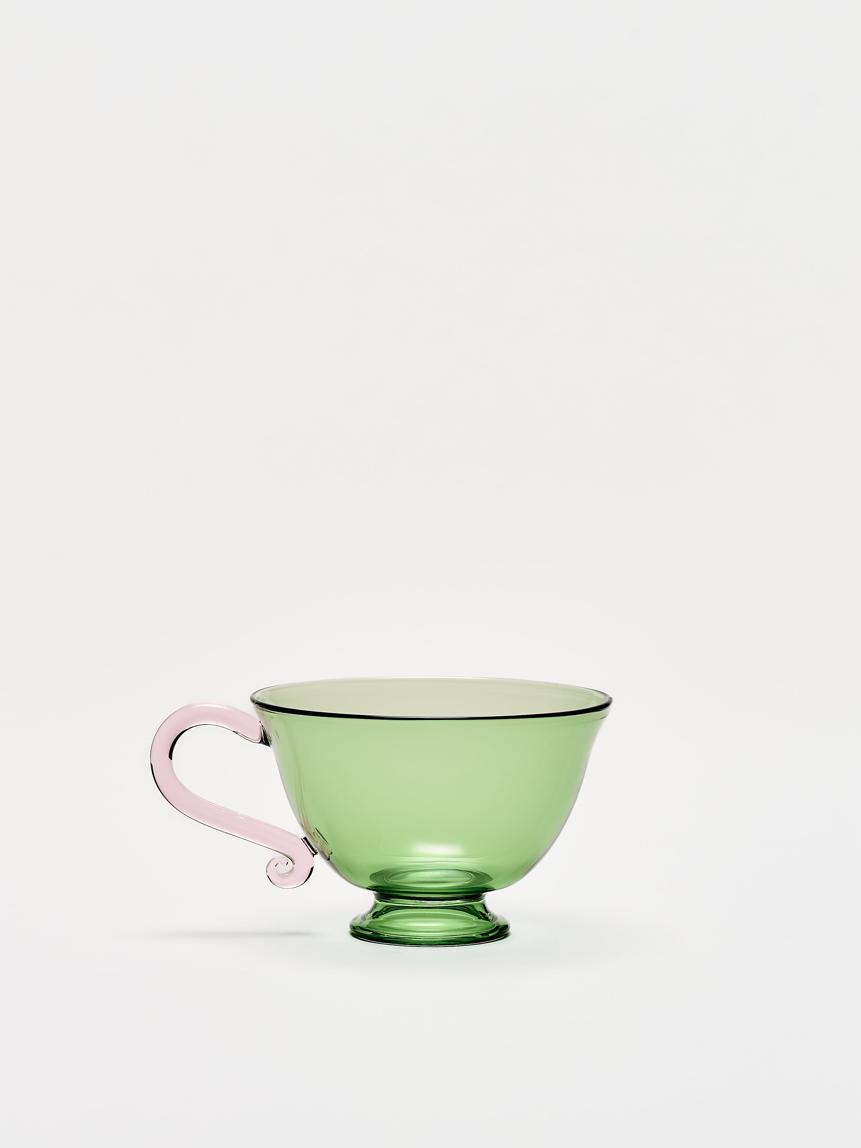 Petite Tasse Set - Green w/ Pink