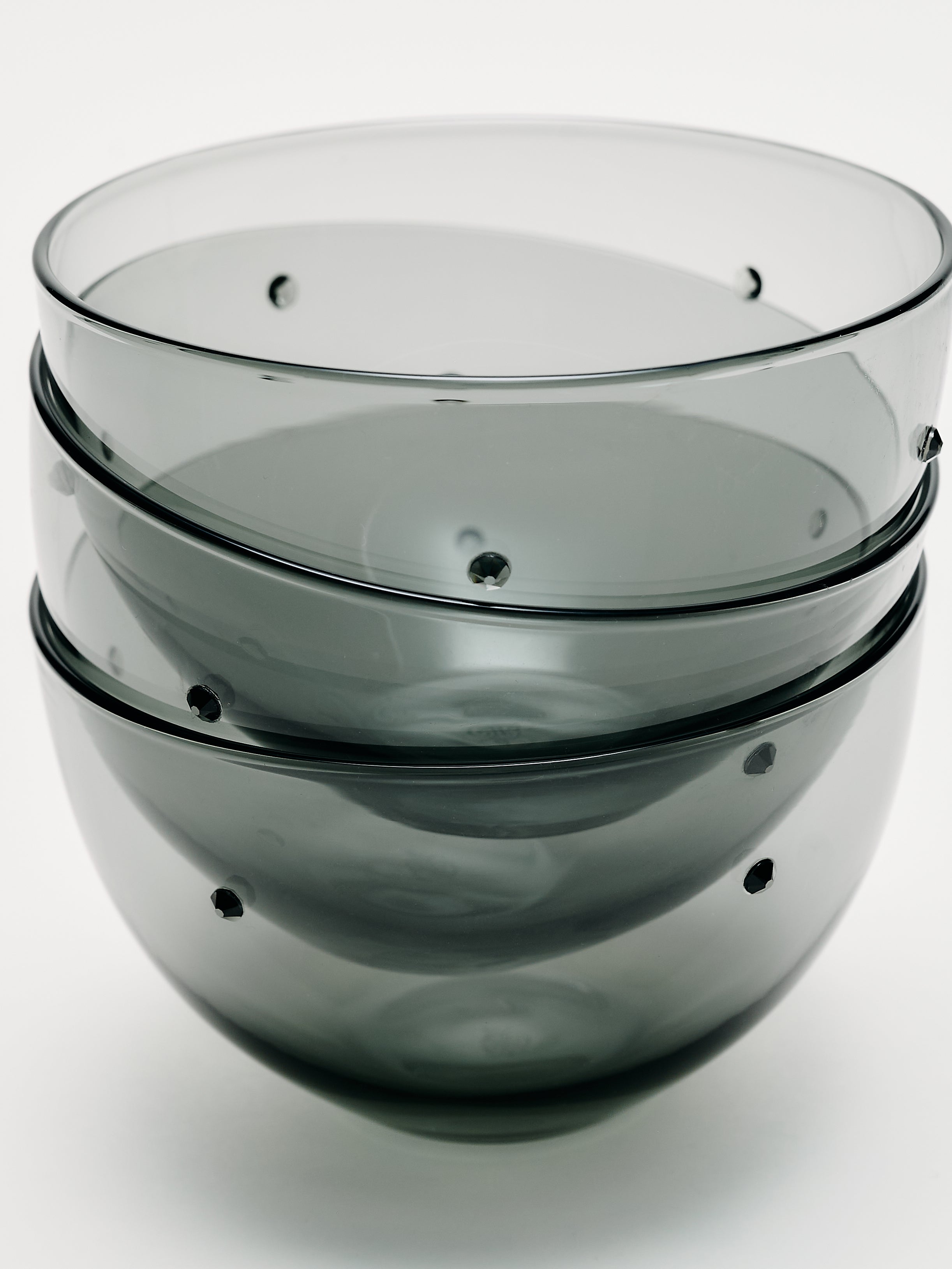 Aperitivo Bowls - Smoke w/ Swarovski Crystal 