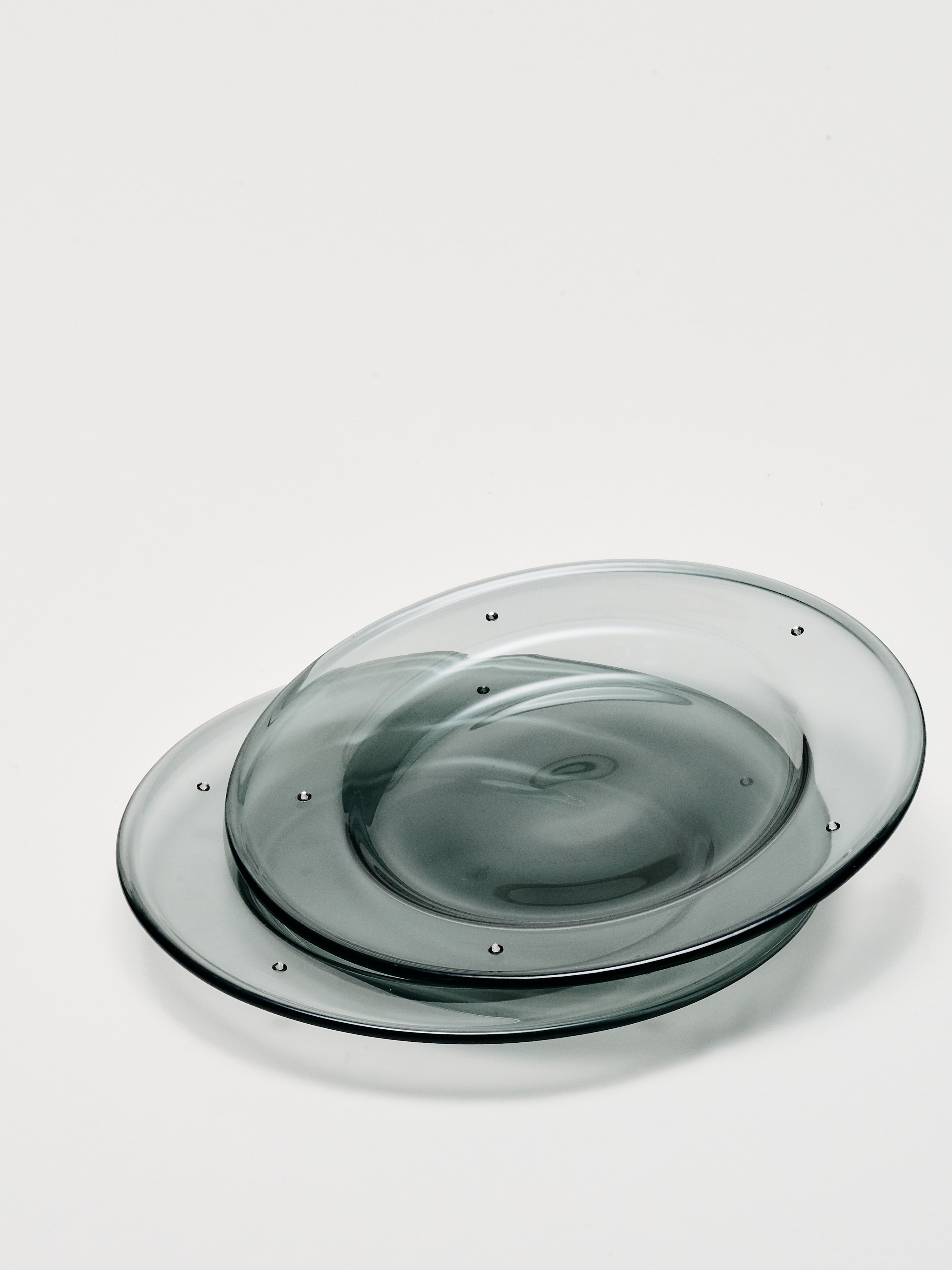 Aperitivo Plates - Smoke w/ Swarovski Crystal - Product Image