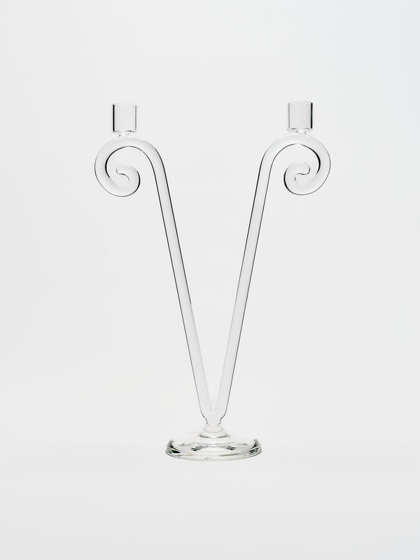 Double Stem Spiral Candleholder