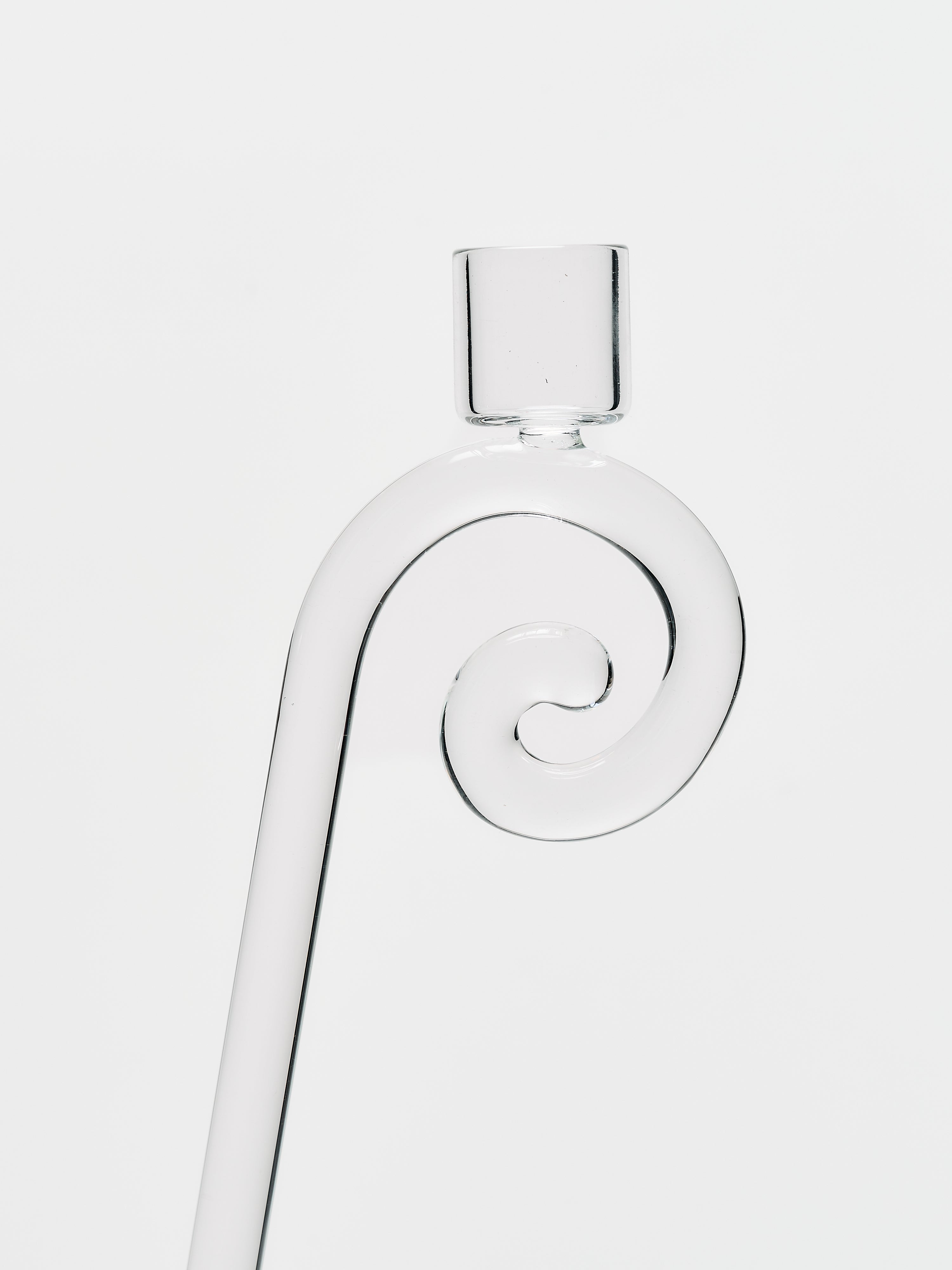 Double Stem Spiral Candleholder - Clear 