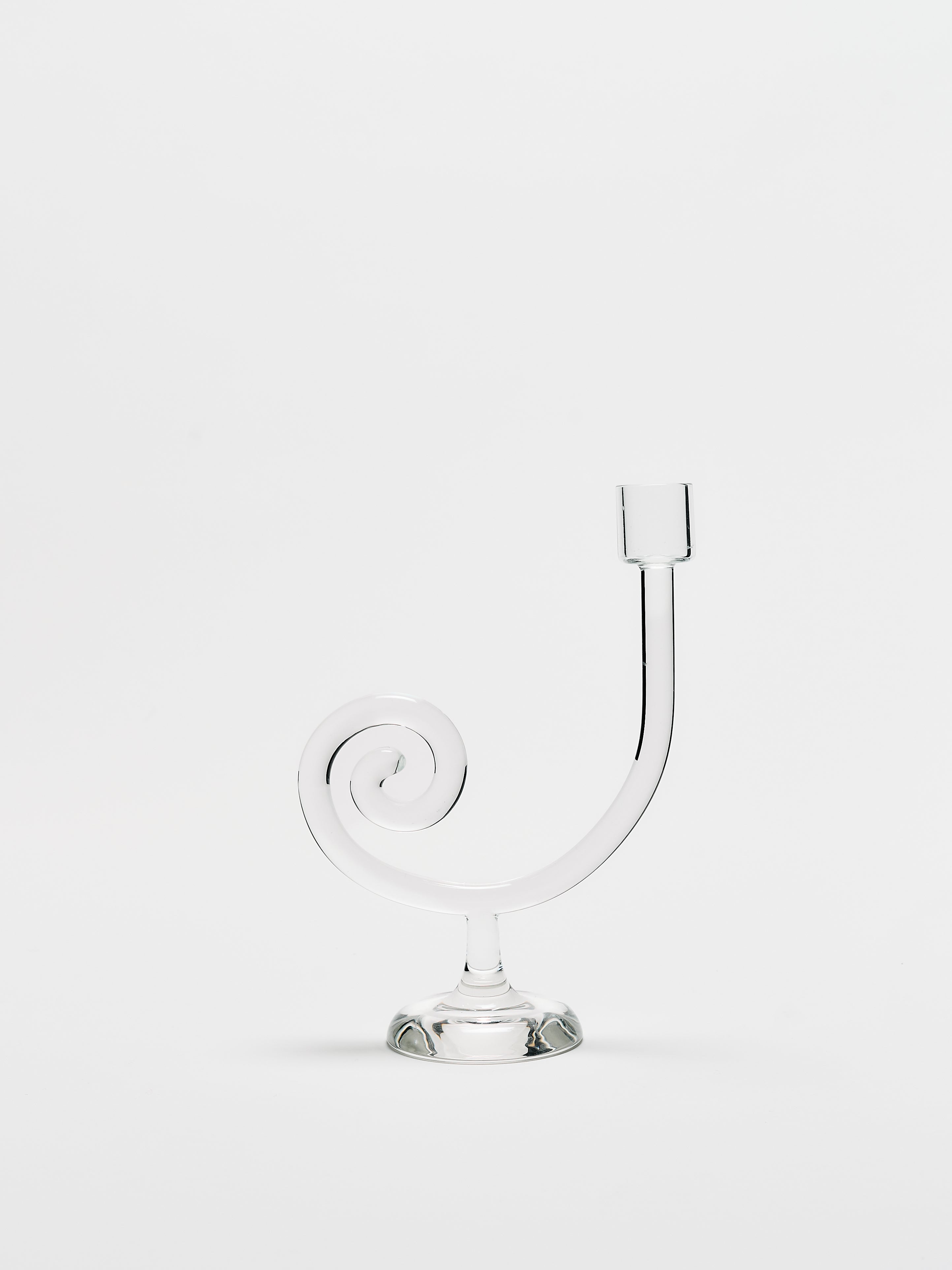 Single Stem Spiral Candleholder - Clear - Product Image