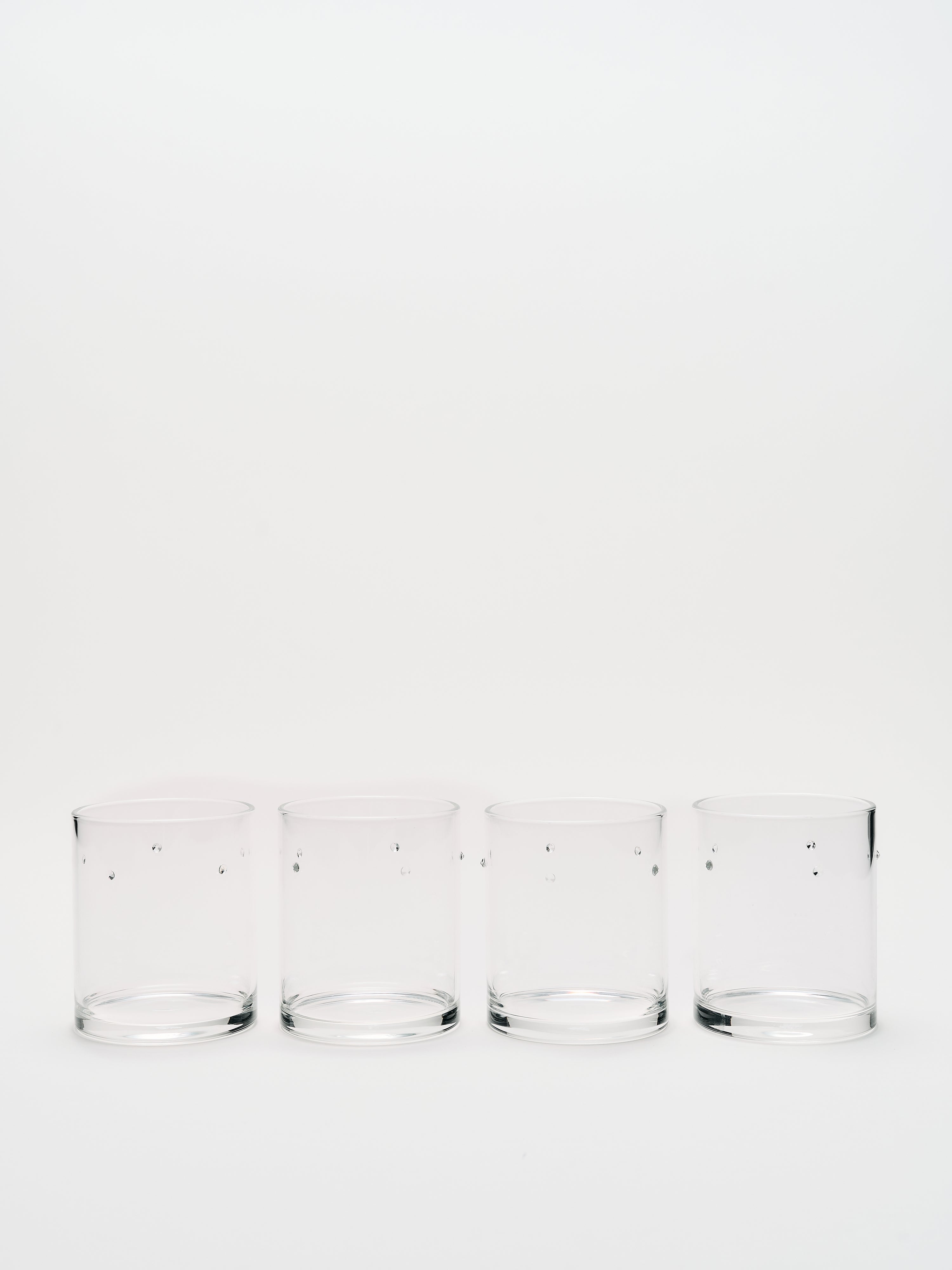 Torino Rocks Glass Set - Clear w/ Swarovski Crystal 