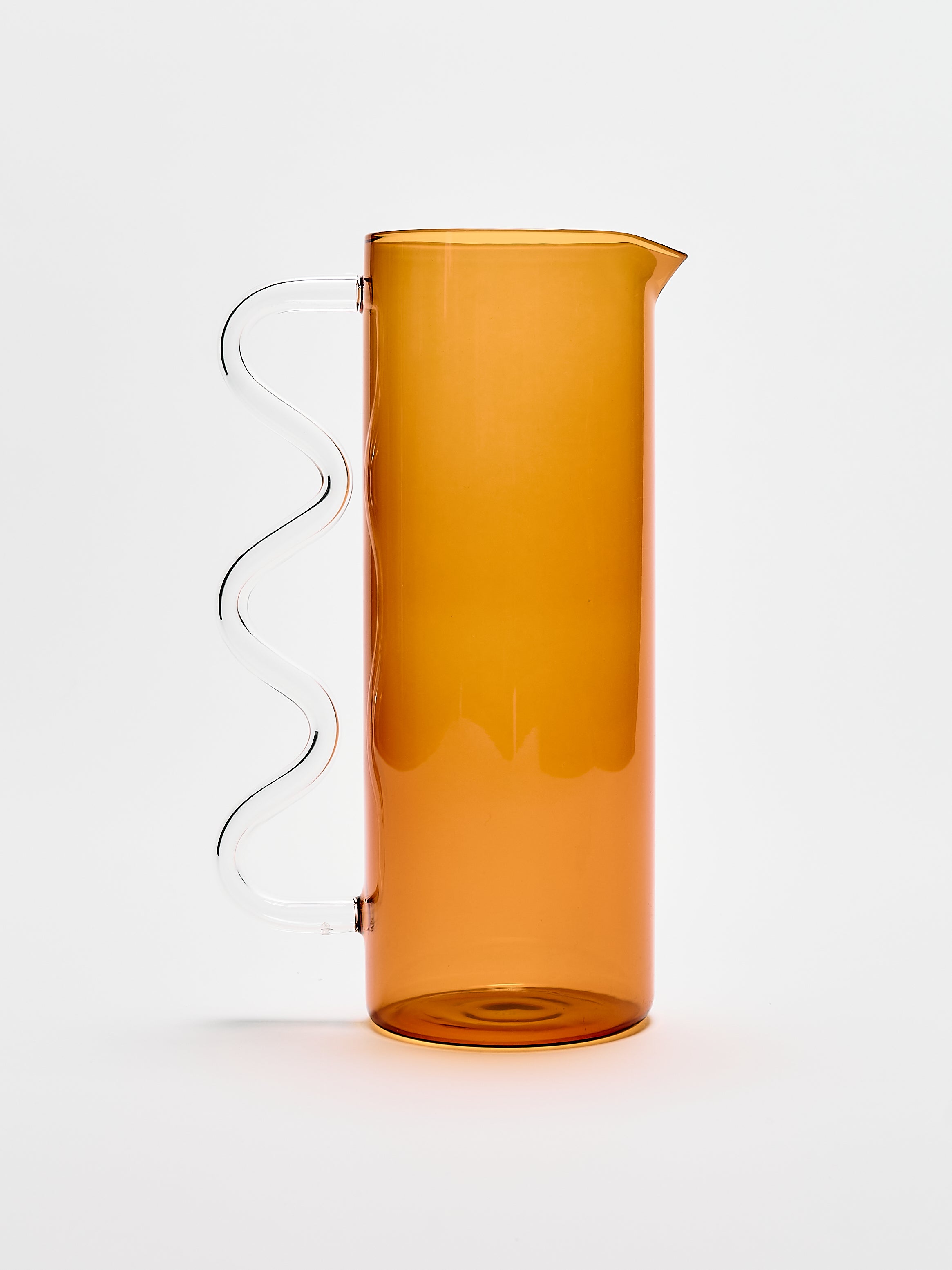 Wave Pitcher - Amber w/ Clear