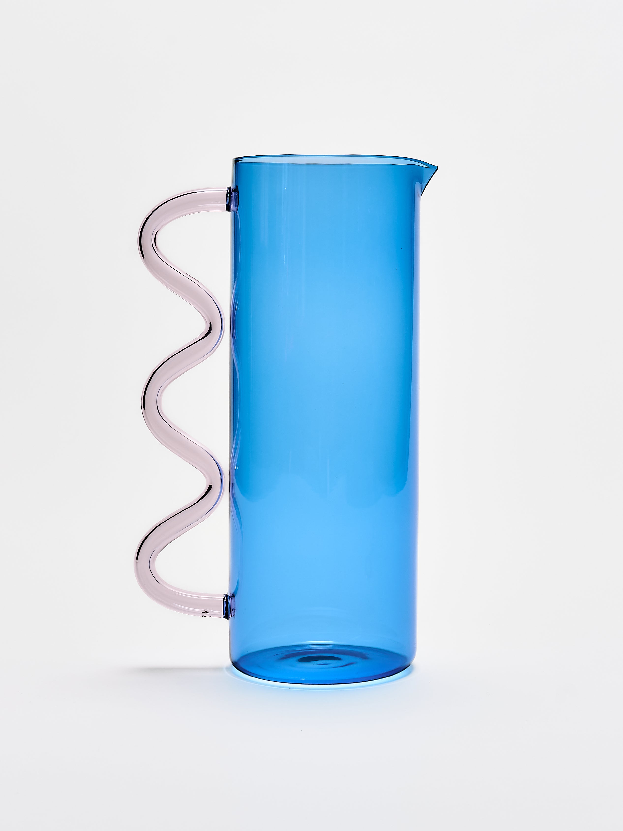 Wave Pitcher - Blue w/ Pink