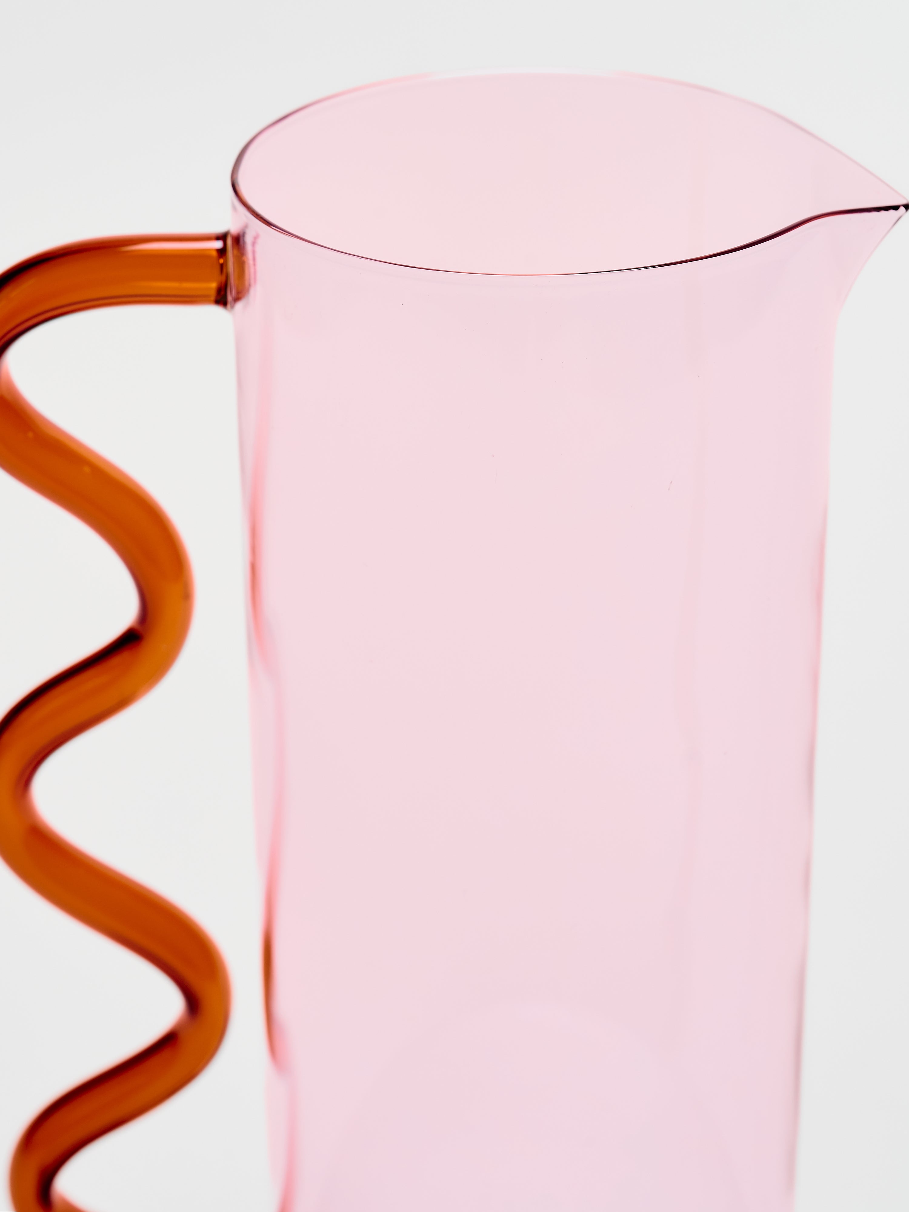 Wave Pitcher - Pink w/ Amber
