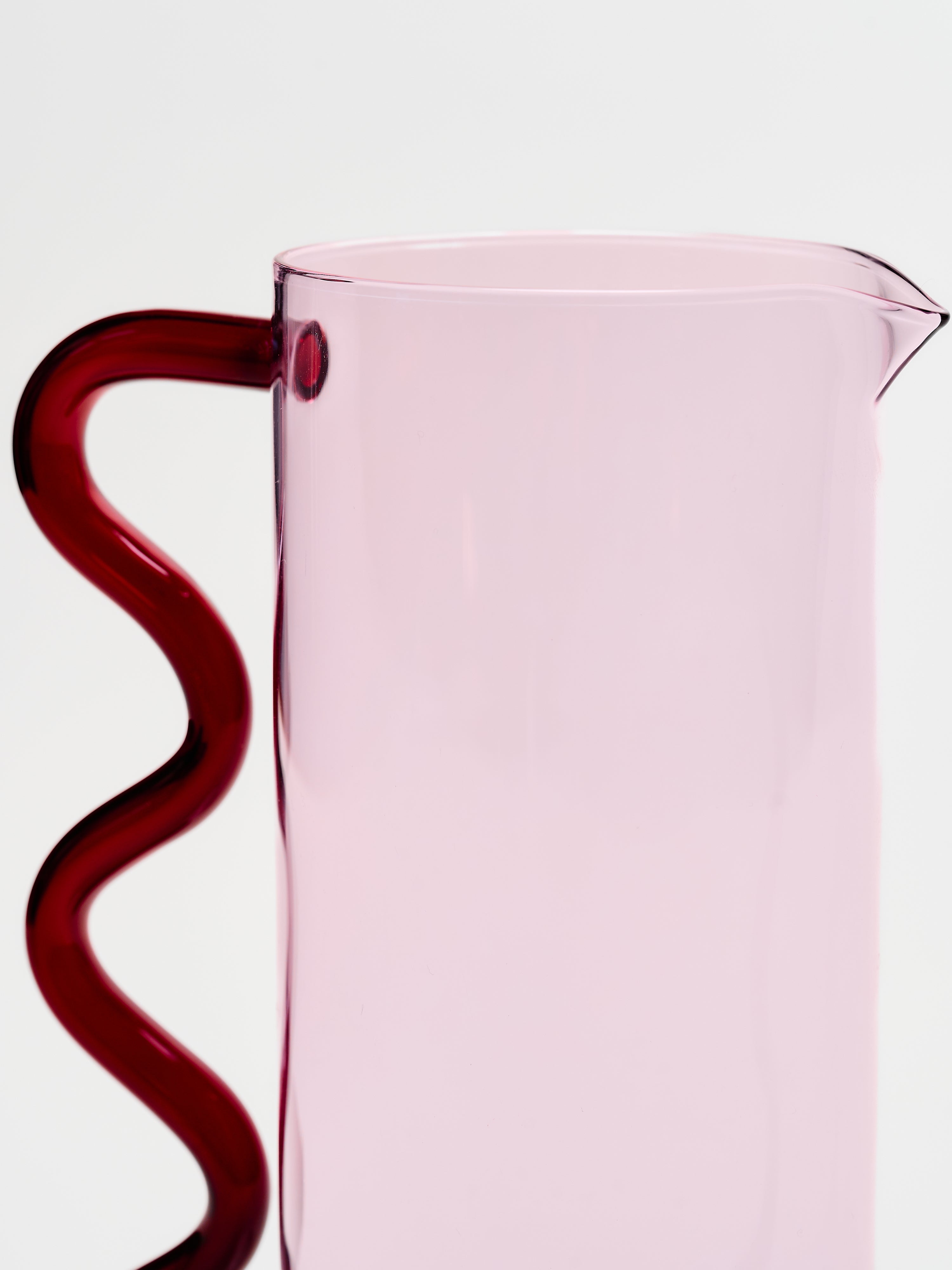 Wave Pitcher - Pink w/ Red