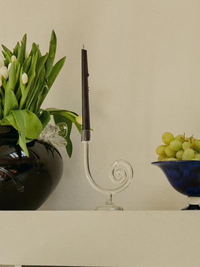 Single Stem Spiral Candleholder - Clear - Editorial One