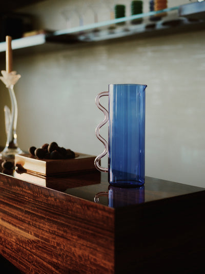 Wave Pitcher - Blue w/ Pink - Editorial Two 