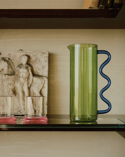 Wave Pitcher - Green w/ Blue - Editorial Four